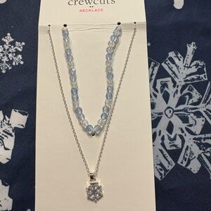 Crewcuts Silver Necklace with Light Blue Beads